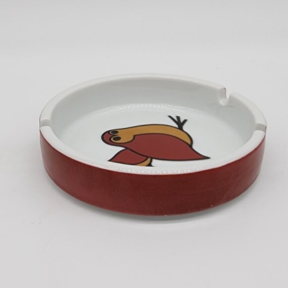 Ceramic Ashtray Round Birds White and Brown MCM VTG 4.5" - Picture 6 of 6